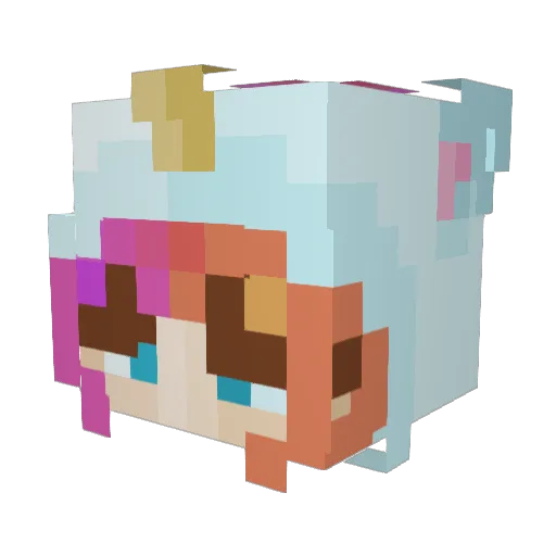PrincessPeachxo Minecraft avatar head, 3D render