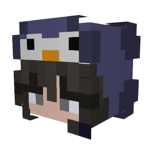 PrincessPengo09 Minecraft avatar head, 3D render