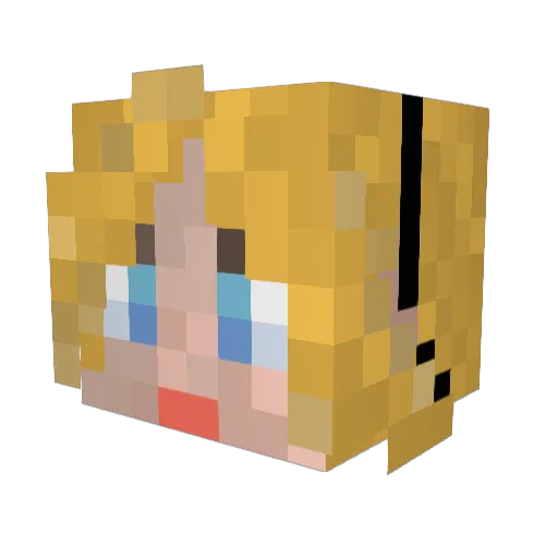 PrincessPetunia Minecraft avatar head, 3D render