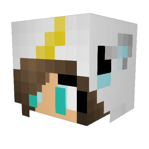 PrincessPoo Minecraft avatar head, 3D render