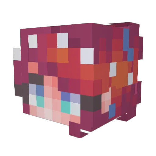 PrincessPri Minecraft avatar head, 3D render