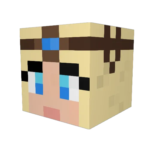 PrincessPuff Minecraft avatar head, 3D render