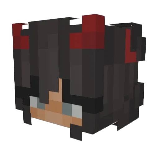 PrincessRedBlue Minecraft avatar head, 3D render