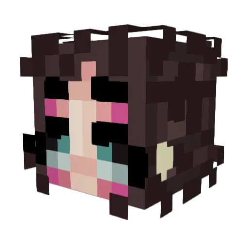 PrincessRoomba Minecraft avatar head, 3D render