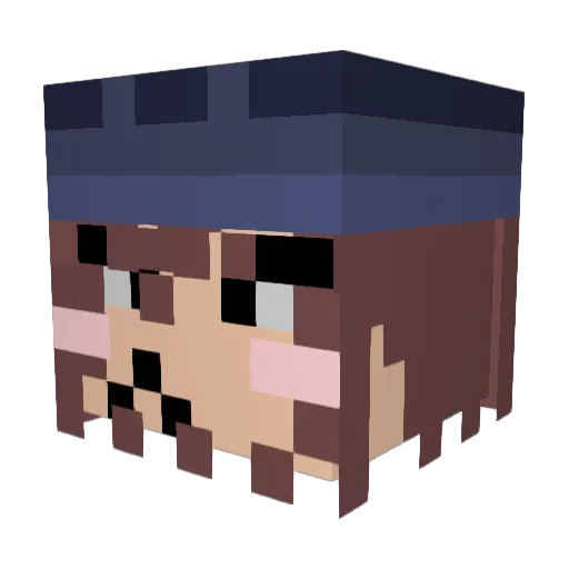 PrincessSumm Minecraft avatar head, 3D render