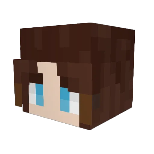 PrincessTinsel Minecraft avatar head, 3D render
