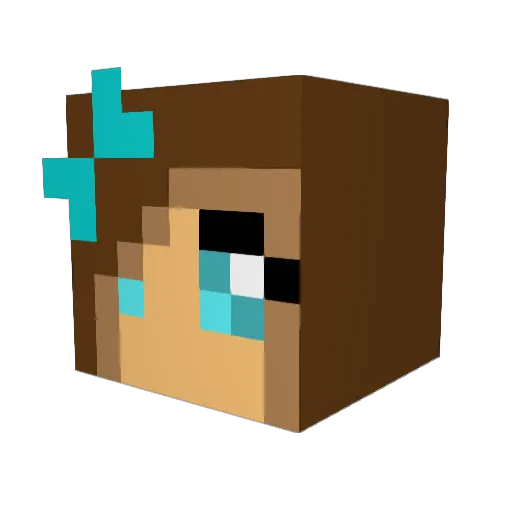 PrincessTippie Minecraft avatar head, 3D render