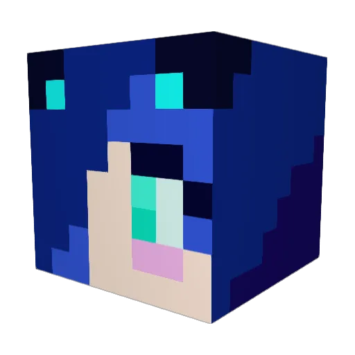 PrincessTrashi Minecraft avatar head, 3D render