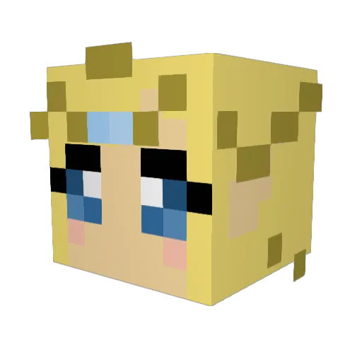 PrincessTriforce Minecraft avatar head, 3D render
