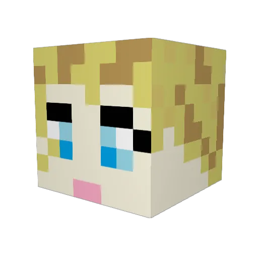 PrincessUnikity Minecraft avatar head, 3D render