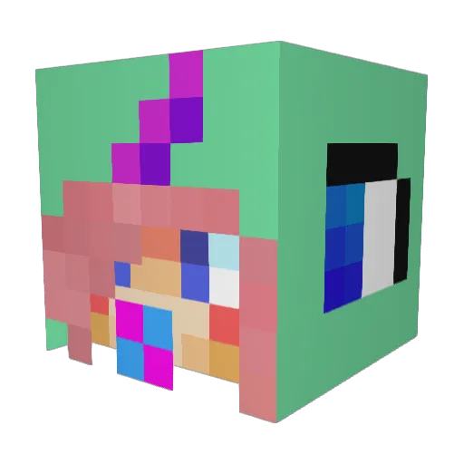 PrincessWillow10 Minecraft avatar head, 3D render