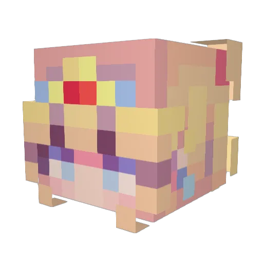 PrincessWummy Minecraft avatar head, 3D render