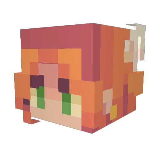 Princess_ Minecraft avatar head, 3D render