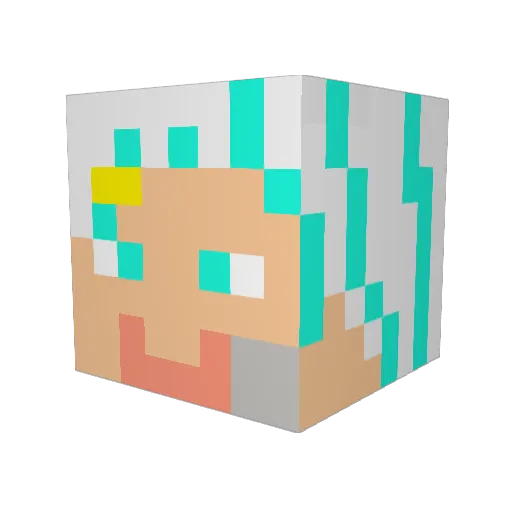Princess_Asaro Minecraft avatar head, 3D render