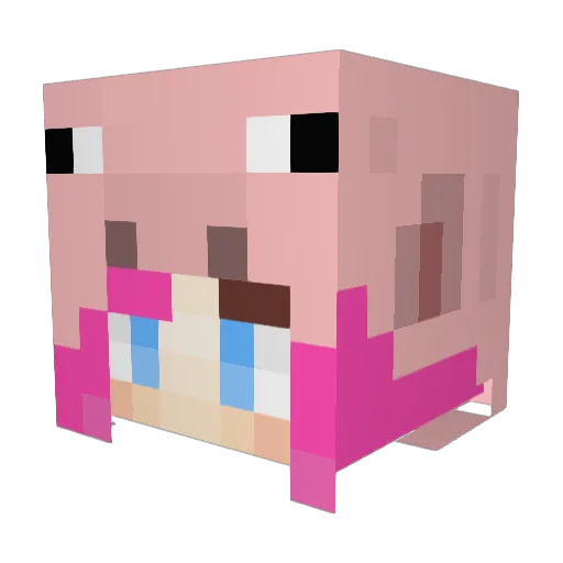 Princess_Piggy Minecraft avatar head, 3D render