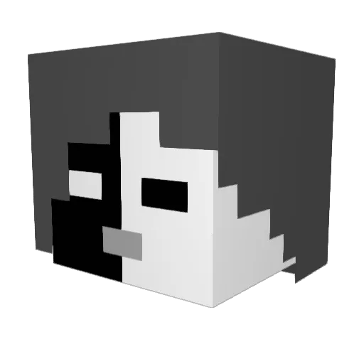 PrincesseLZA Minecraft avatar head, 3D render