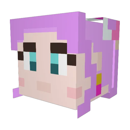Princession Minecraft avatar head, 3D render