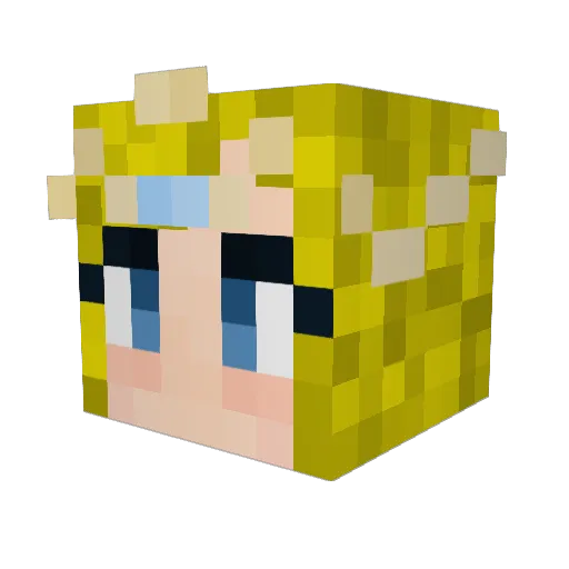 Princessje Minecraft avatar head, 3D render