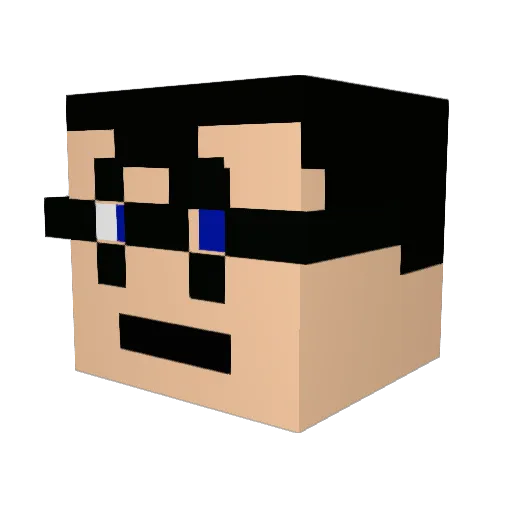 Princewhisky Minecraft avatar head, 3D render