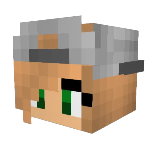 Prinette Minecraft avatar head, 3D render