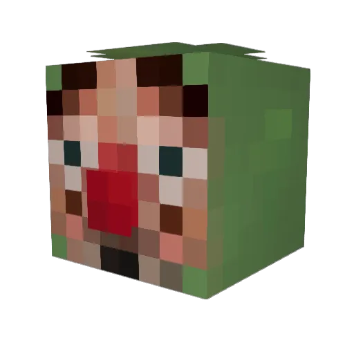 Pringus Minecraft avatar head, 3D render