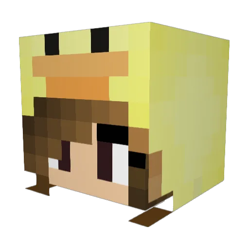 Prinnifer Minecraft avatar head, 3D render