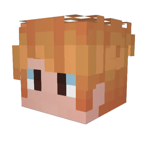 PrintedMoss453 Minecraft avatar head, 3D render