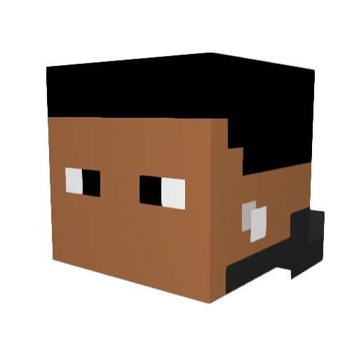 PrinxeVStar Minecraft avatar head, 3D render