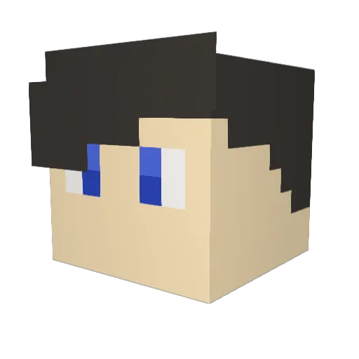 PrinzKyo Minecraft avatar head, 3D render