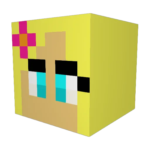 PrinzessinCelina Minecraft avatar head, 3D render