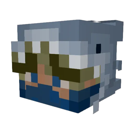 PrisFost Minecraft avatar head, 3D render