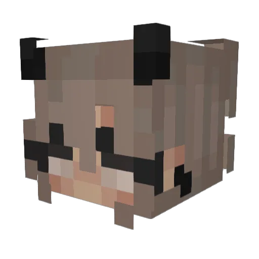 PrishPls Minecraft avatar head, 3D render