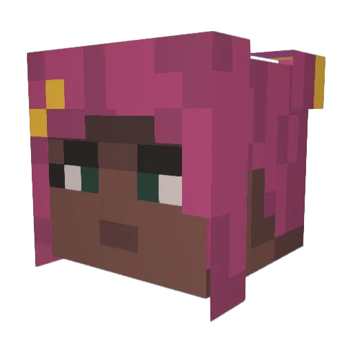 Prisma_Axolotl Minecraft avatar head, 3D render