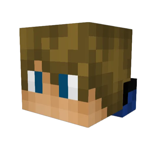 Prismarinee Minecraft avatar head, 3D render