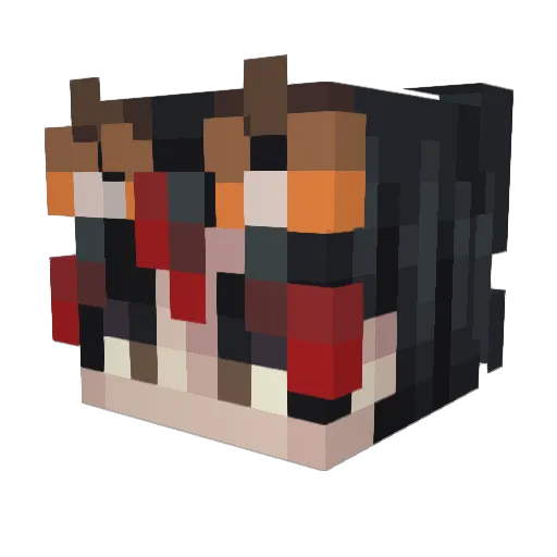 Prismayuuki Minecraft avatar head, 3D render