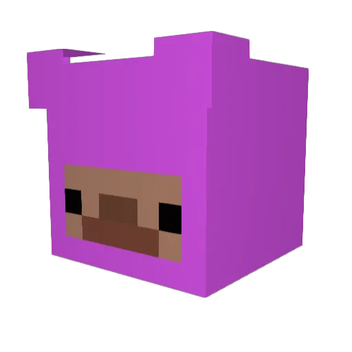Prismillion Minecraft avatar head, 3D render