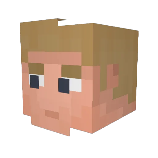 Prisonmikingdom Minecraft avatar head, 3D render
