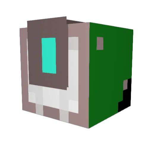 Pristersec Minecraft avatar head, 3D render