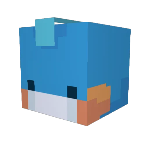 PrivL Minecraft avatar head, 3D render
