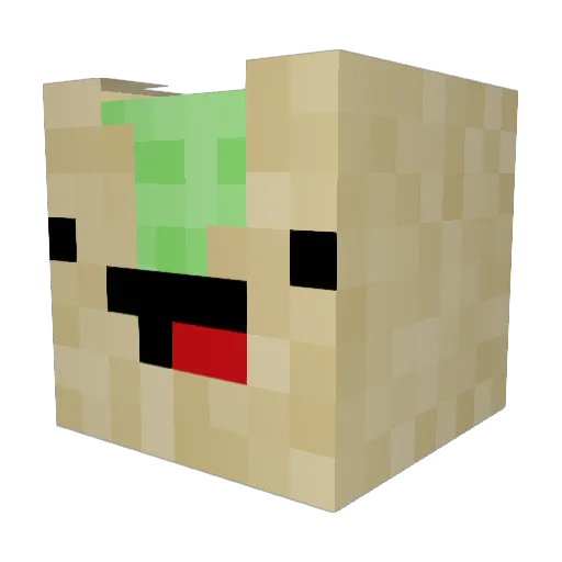 PrivatePistachio Minecraft avatar head, 3D render