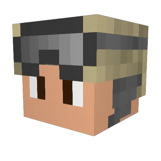Private_12 Minecraft avatar head, 3D render