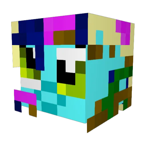 PrizeQueen666 Minecraft avatar head, 3D render