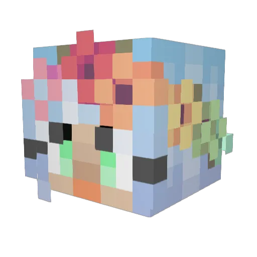 PrizmRain Minecraft avatar head, 3D render