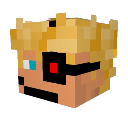 PrizzDjak Minecraft avatar head, 3D render