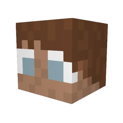 Prkbby Minecraft avatar head, 3D render