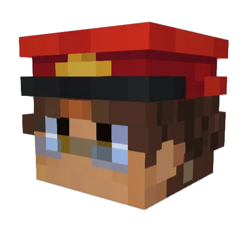 Pro1etariat Minecraft avatar head, 3D render