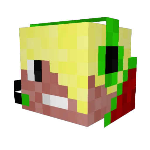 ProBlond Minecraft avatar head, 3D render