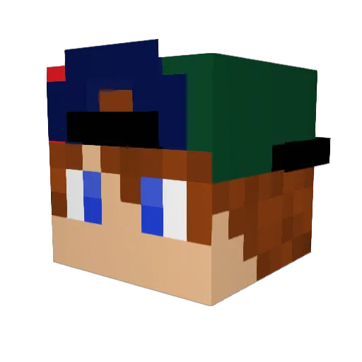 ProGeekAU Minecraft avatar head, 3D render