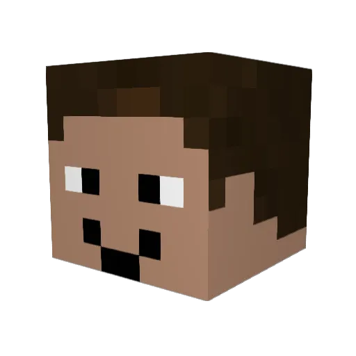 Proact Minecraft avatar head, 3D render