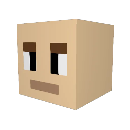 Procedian Minecraft avatar head, 3D render